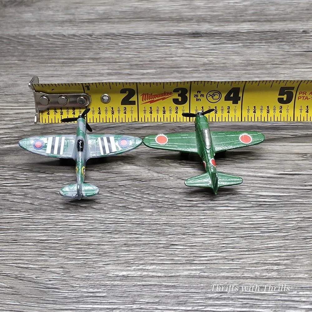 Vintage‎ Mini Diecast Planes By Tooties Toy - SPITFIRE & ZERO War Planes